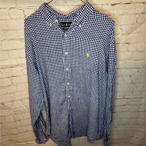 Ralph Lauren Blue Label Blue & White Gingham Button-Down Shirt XL